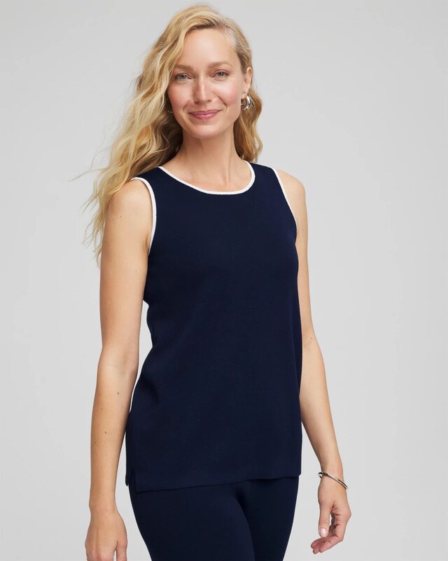 Travelers Tipped Sweater Shell Tank - image 1